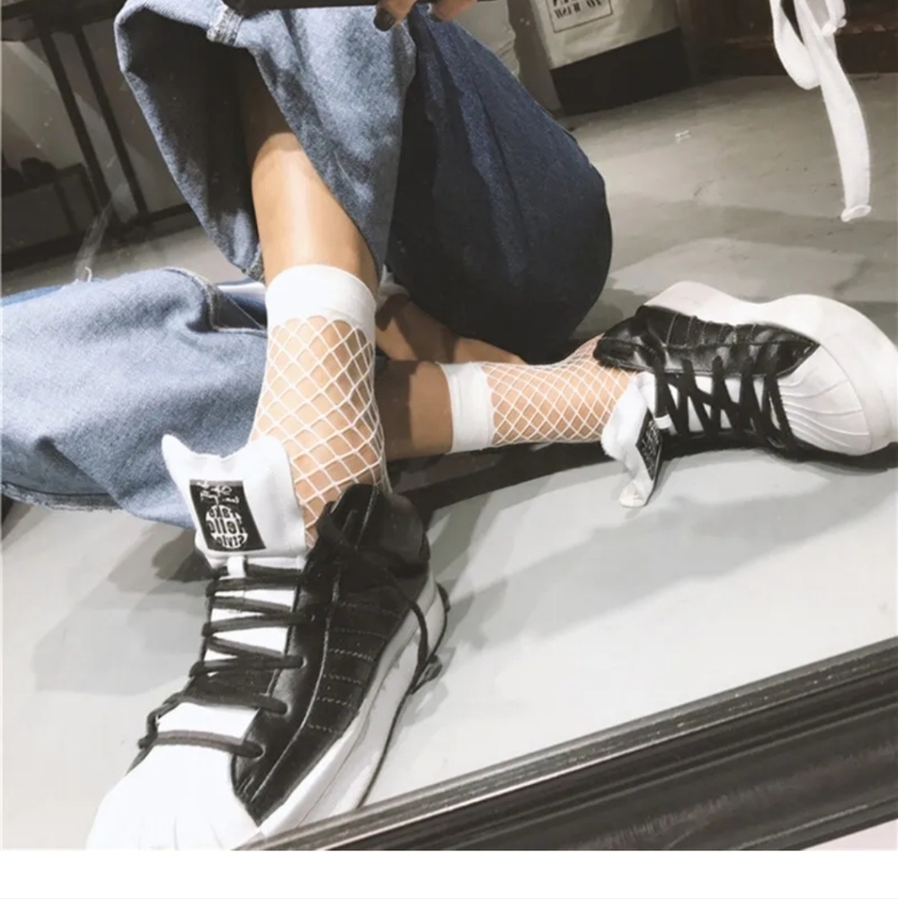 White Fishnet Socks
